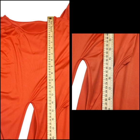 Red Satin Top Sweatpants Matching Set Womens Small Stretchy Cropped Top Wide Leg - Picture 6 of 6